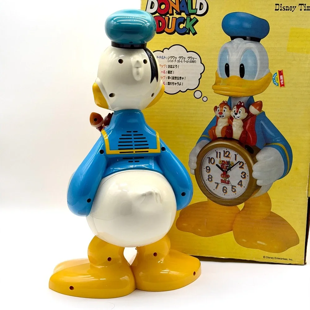 Vintage Disney‎ Donald Duck Chip Dale Talking Alarm Clock Japan Boxed Seiko Rare